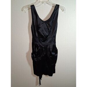 Pompous Girly Party Dress Pockets Satin Sleeveless Dance Black Juniors Size 7